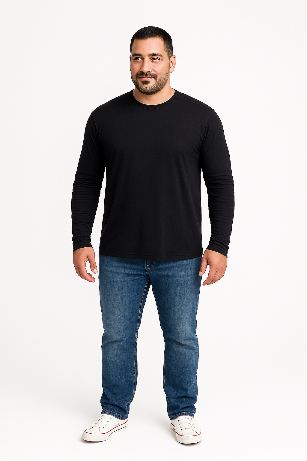 Remera Negra Manga Larga