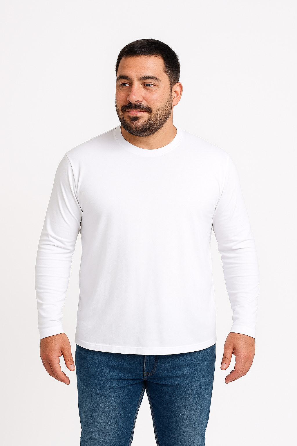 Remera Blanca Manga Larga