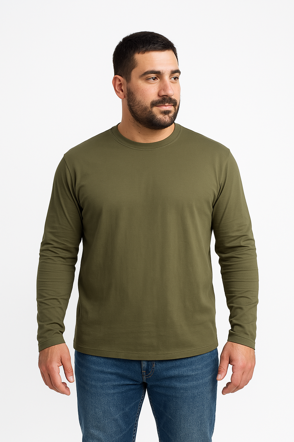 Remera Verde Militar Manga Larga