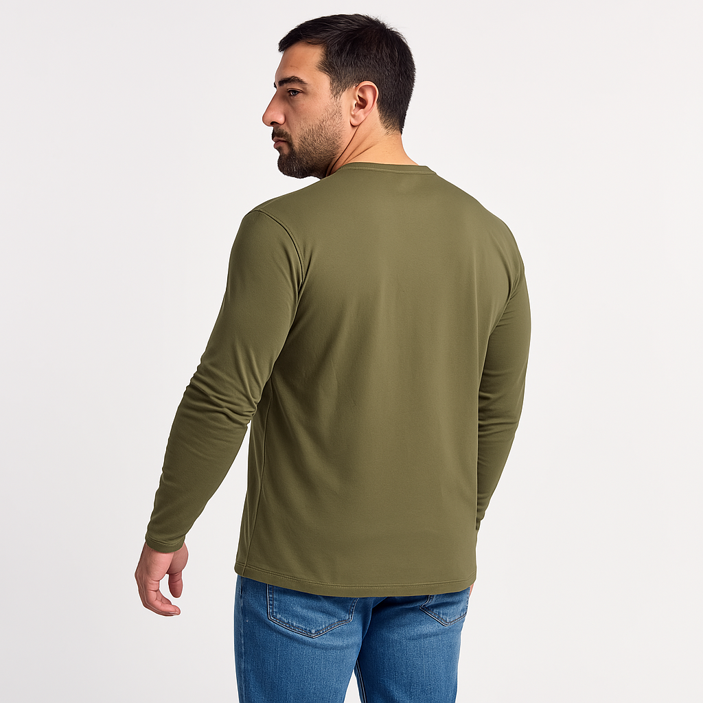 Remera Verde Militar Manga Larga