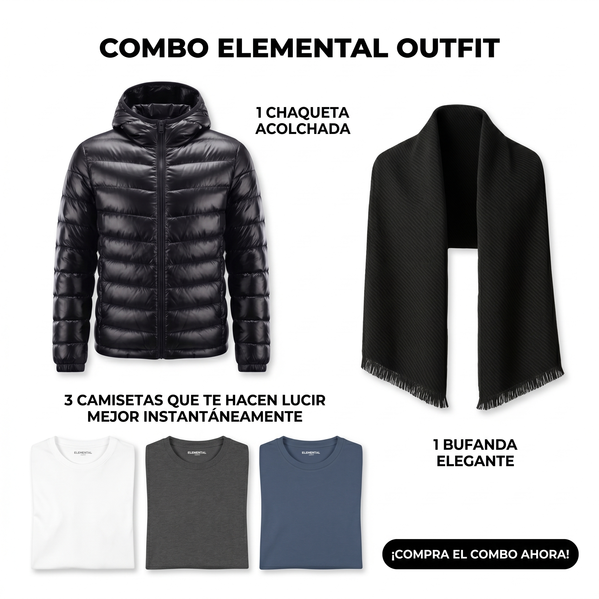 PACK 50% OFF 3 Remeras + Campera Gratis