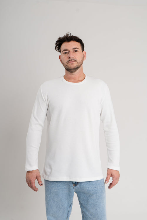 Buzo Waffle Blanco